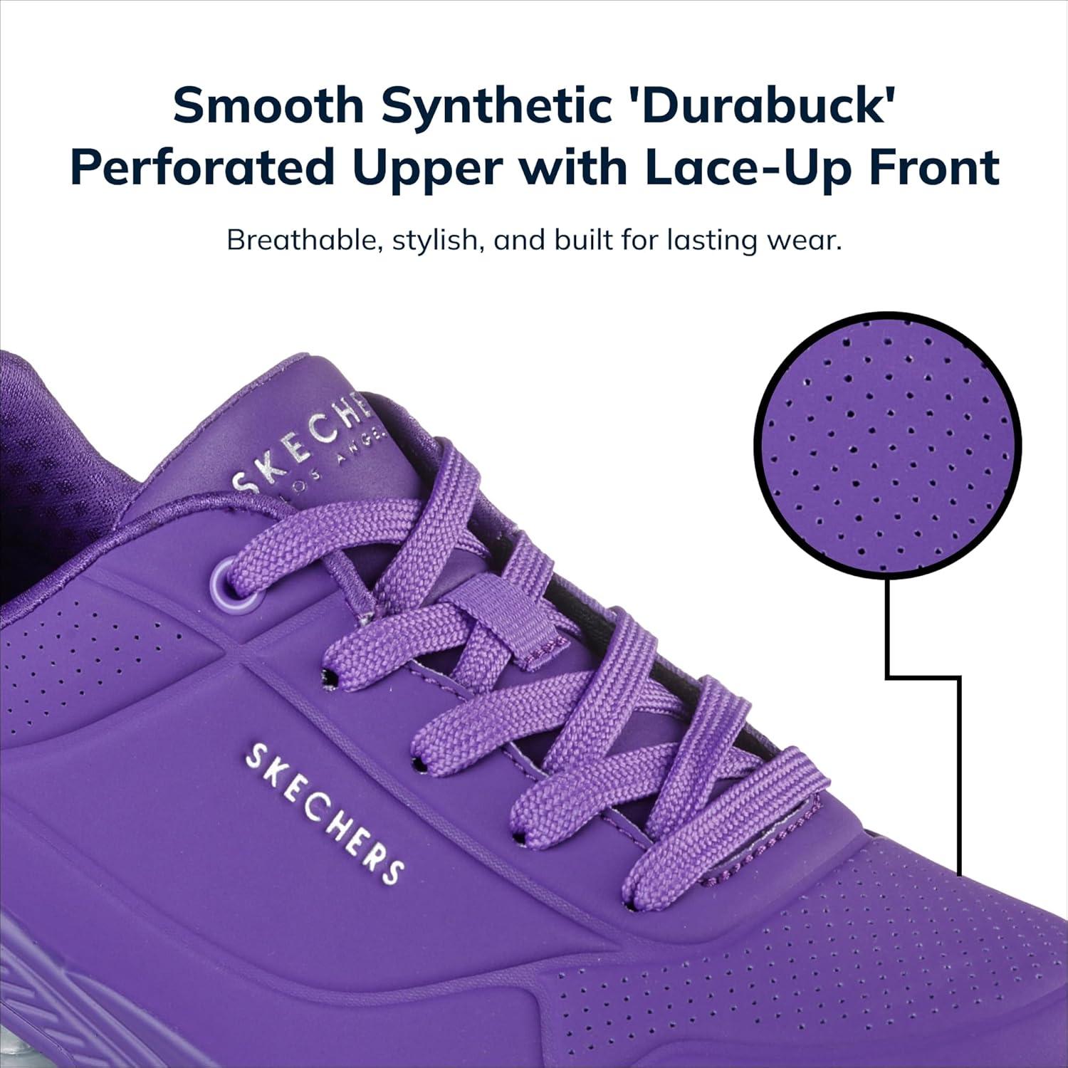 imageSkechers Womens UnoNight Shades Sneaker AirCooled Memory Foam SkechAir Midsole Durabuck UpperPurple