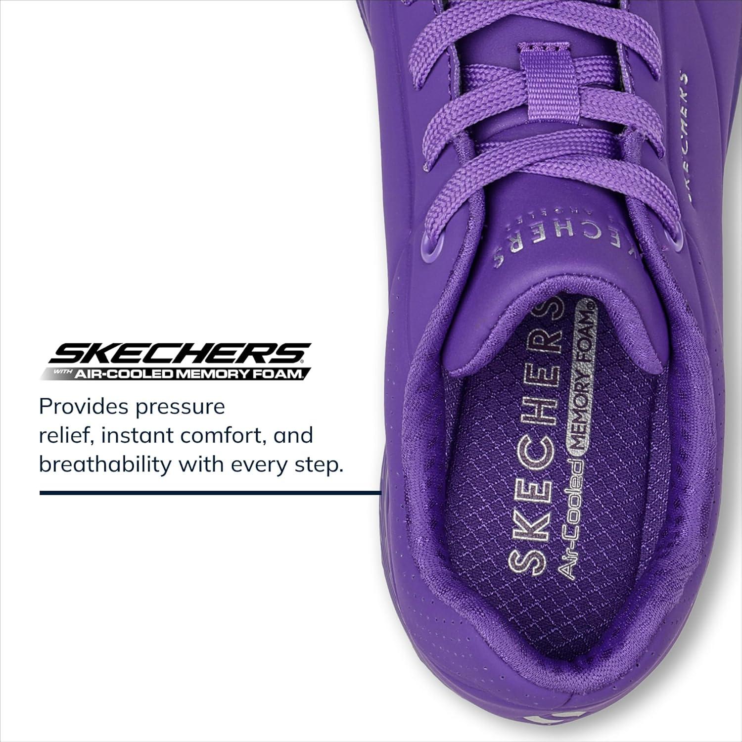 imageSkechers Womens UnoNight Shades Sneaker AirCooled Memory Foam SkechAir Midsole Durabuck UpperPurple