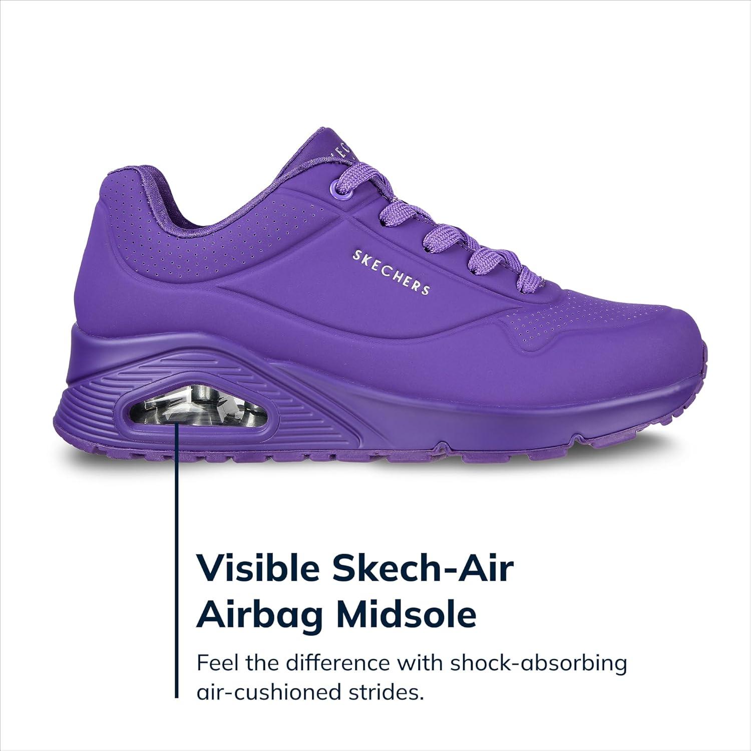 imageSkechers Womens UnoNight Shades Sneaker AirCooled Memory Foam SkechAir Midsole Durabuck UpperPurple