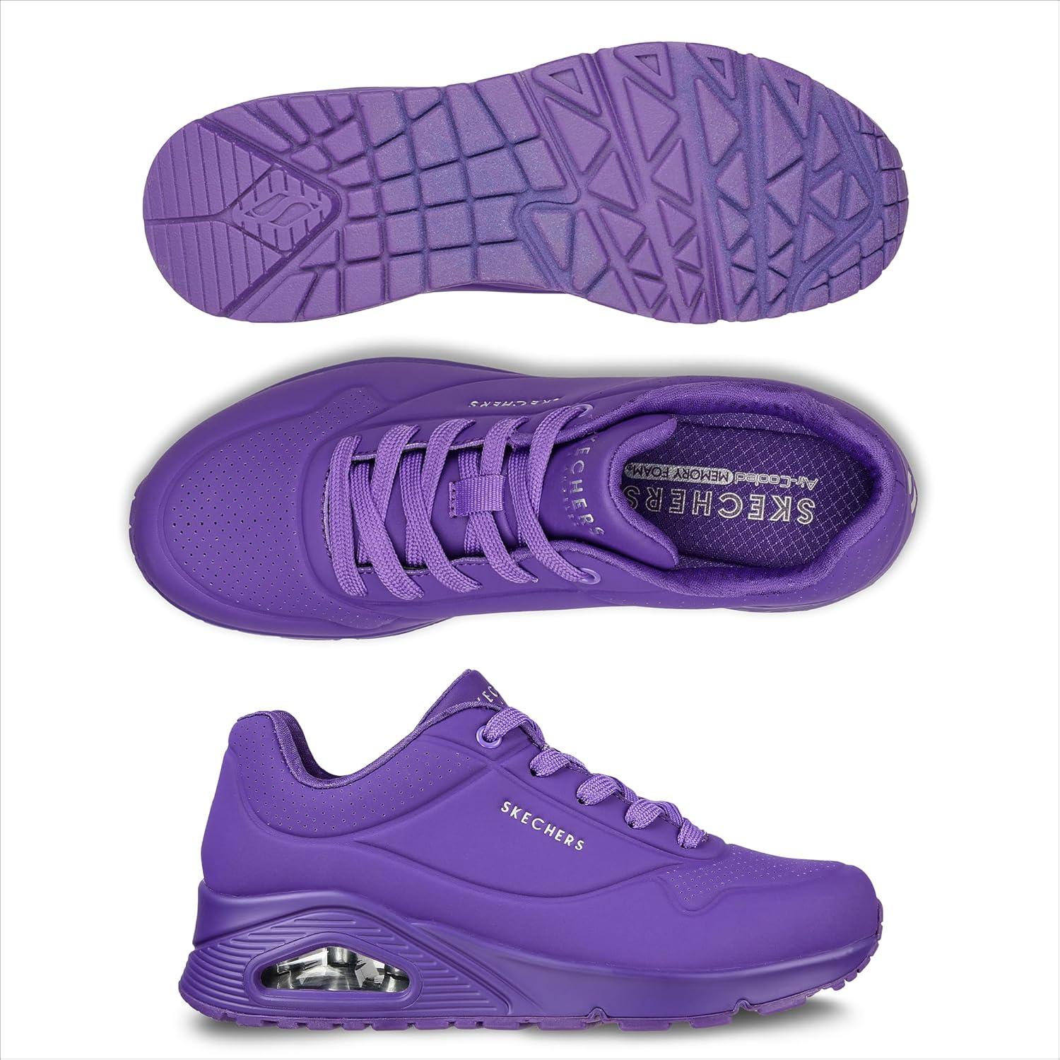 imageSkechers Womens UnoNight Shades Sneaker AirCooled Memory Foam SkechAir Midsole Durabuck UpperPurple