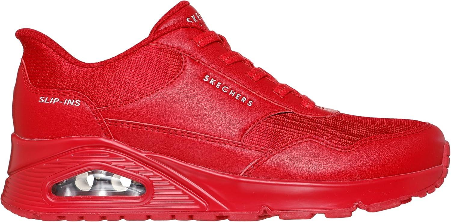 imageSkechers Womens UnoNight Shades Sneaker AirCooled Memory Foam SkechAir Midsole Durabuck UpperRed Banksia