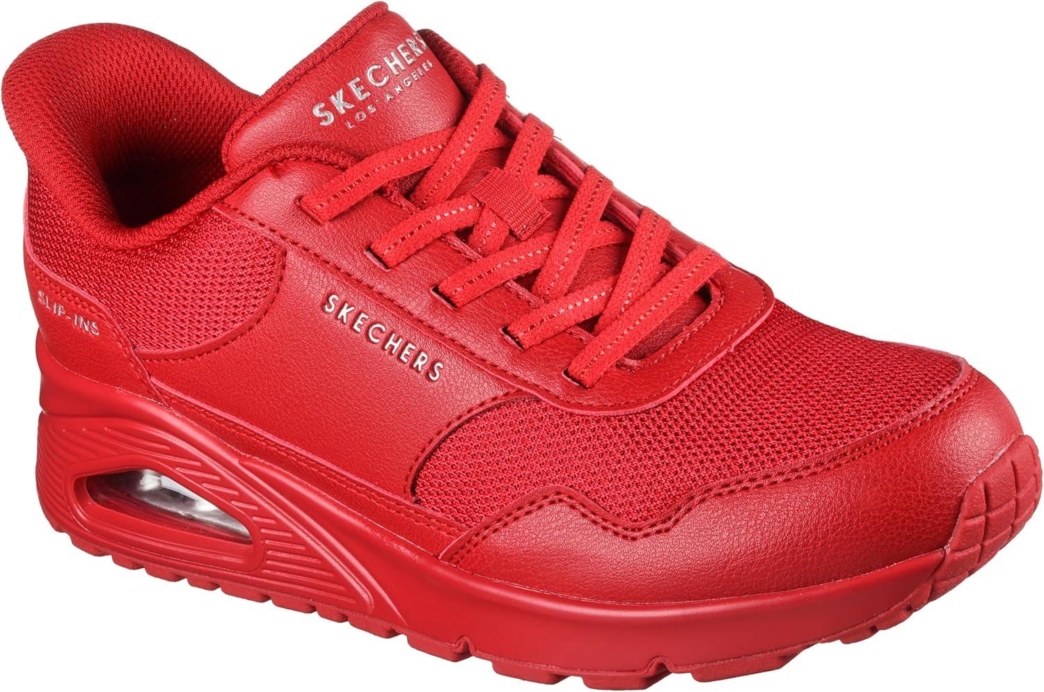 imageSkechers Womens UnoNight Shades Sneaker AirCooled Memory Foam SkechAir Midsole Durabuck UpperRed Banksia