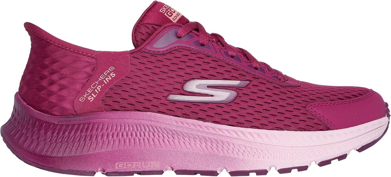 imageSkechers Womens Womens Hands Free Slipins Go Run Consistent 20 Endure SneakerRaspberry Textile Purple Trim