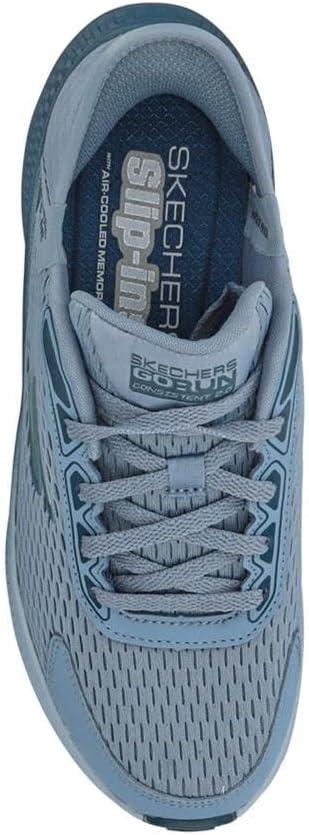 imageSkechers Womens Womens Hands Free Slipins Go Run Consistent 20 Endure SneakerSlate Textile Blue Trim