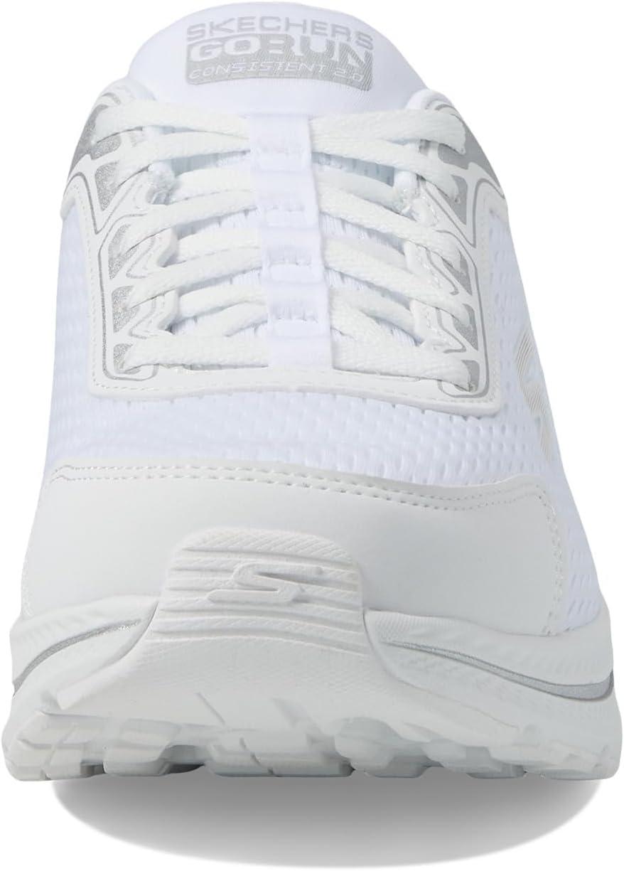 imageSkechers Womens Womens Hands Free Slipins Go Run Consistent 20 Endure SneakerWhiteSilver