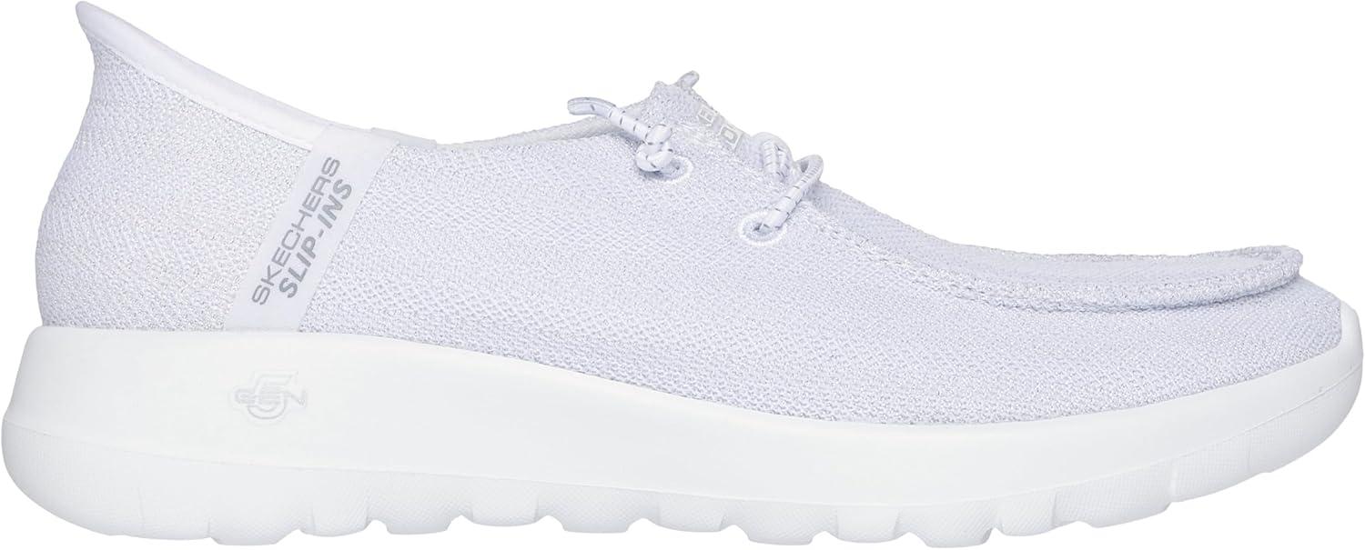 imageSkechers Womens Womens Hands Free Slipins Go Walk Joy Moc Toe Casual ShoeWhiteSilver