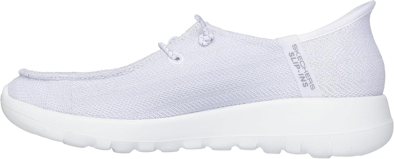 imageSkechers Womens Womens Hands Free Slipins Go Walk Joy Moc Toe Casual ShoeWhiteSilver