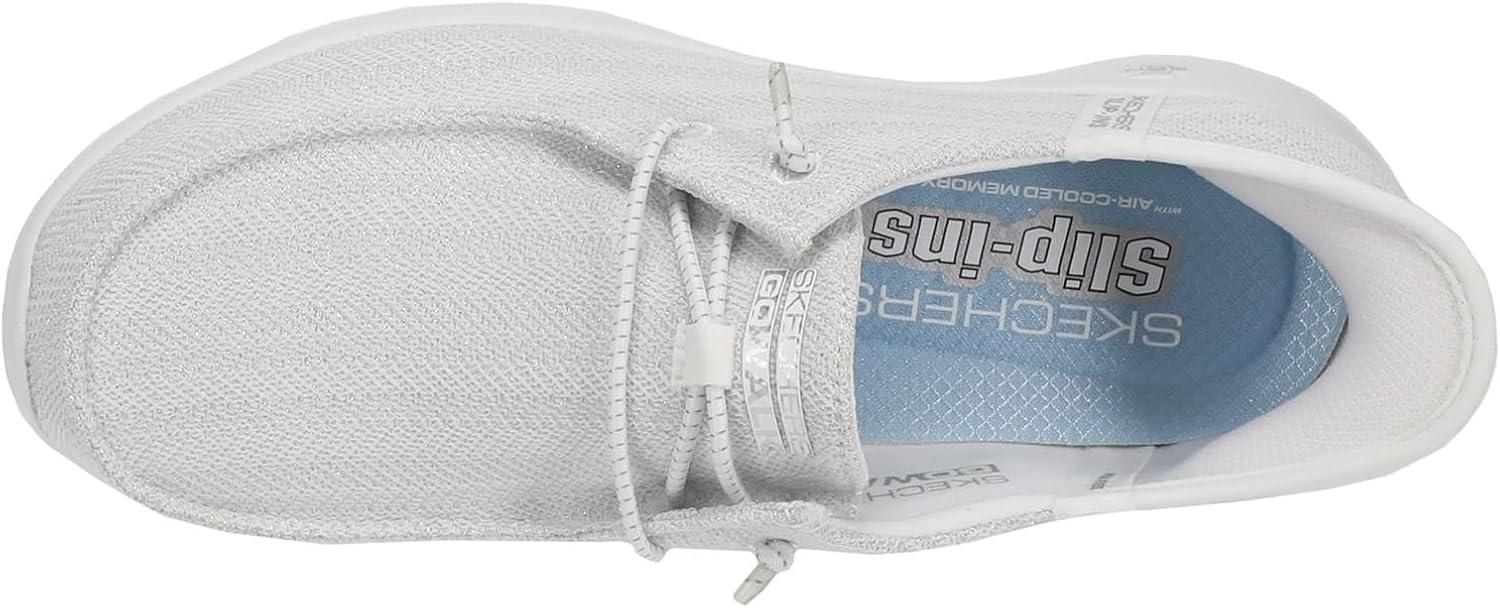 imageSkechers Womens Womens Hands Free Slipins Go Walk Joy Moc Toe Casual ShoeWhitesilver