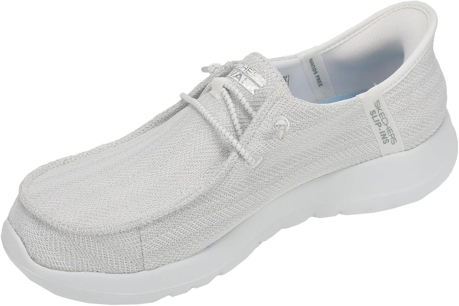 imageSkechers Womens Womens Hands Free Slipins Go Walk Joy Moc Toe Casual ShoeWhitesilver