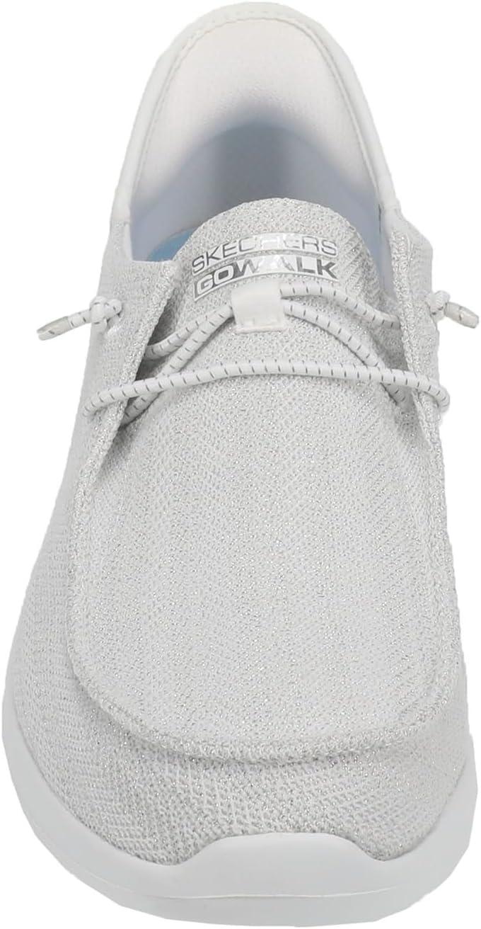 imageSkechers Womens Womens Hands Free Slipins Go Walk Joy Moc Toe Casual ShoeWhitesilver