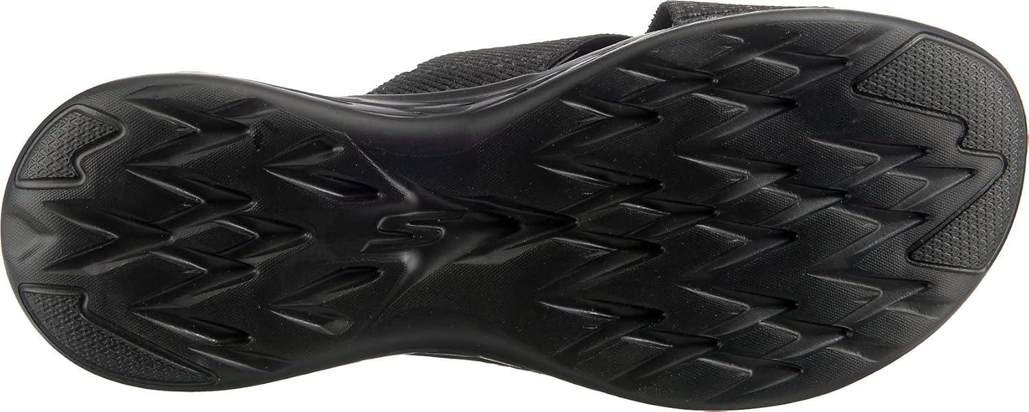 imageSkechers womens Onthego 600 Glistening Metallic Mesh Slide SandalsBlackBlack