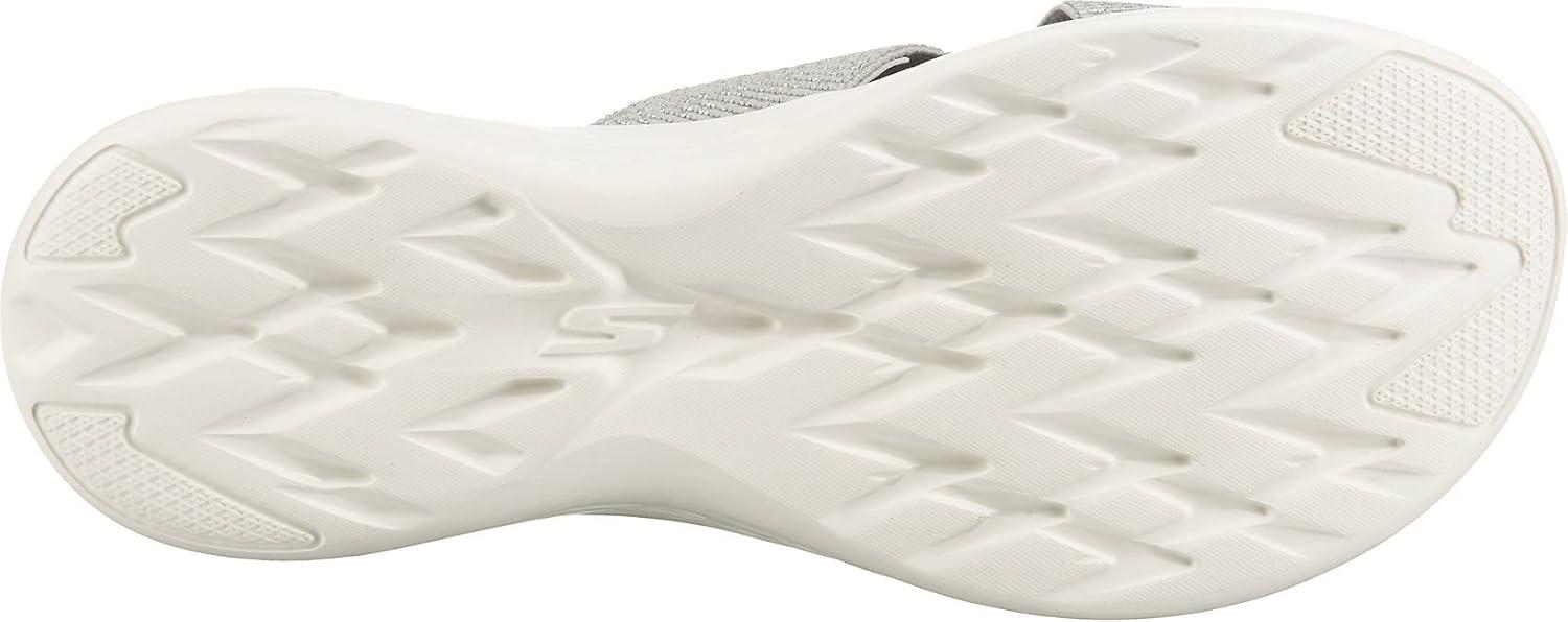 imageSkechers womens Onthego 600 Glistening Metallic Mesh Slide SandalsSilver