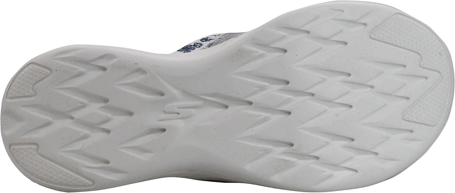 imageSkechers womens Onthego 600 Glistening Metallic Mesh Slide SandalsWhiteGray