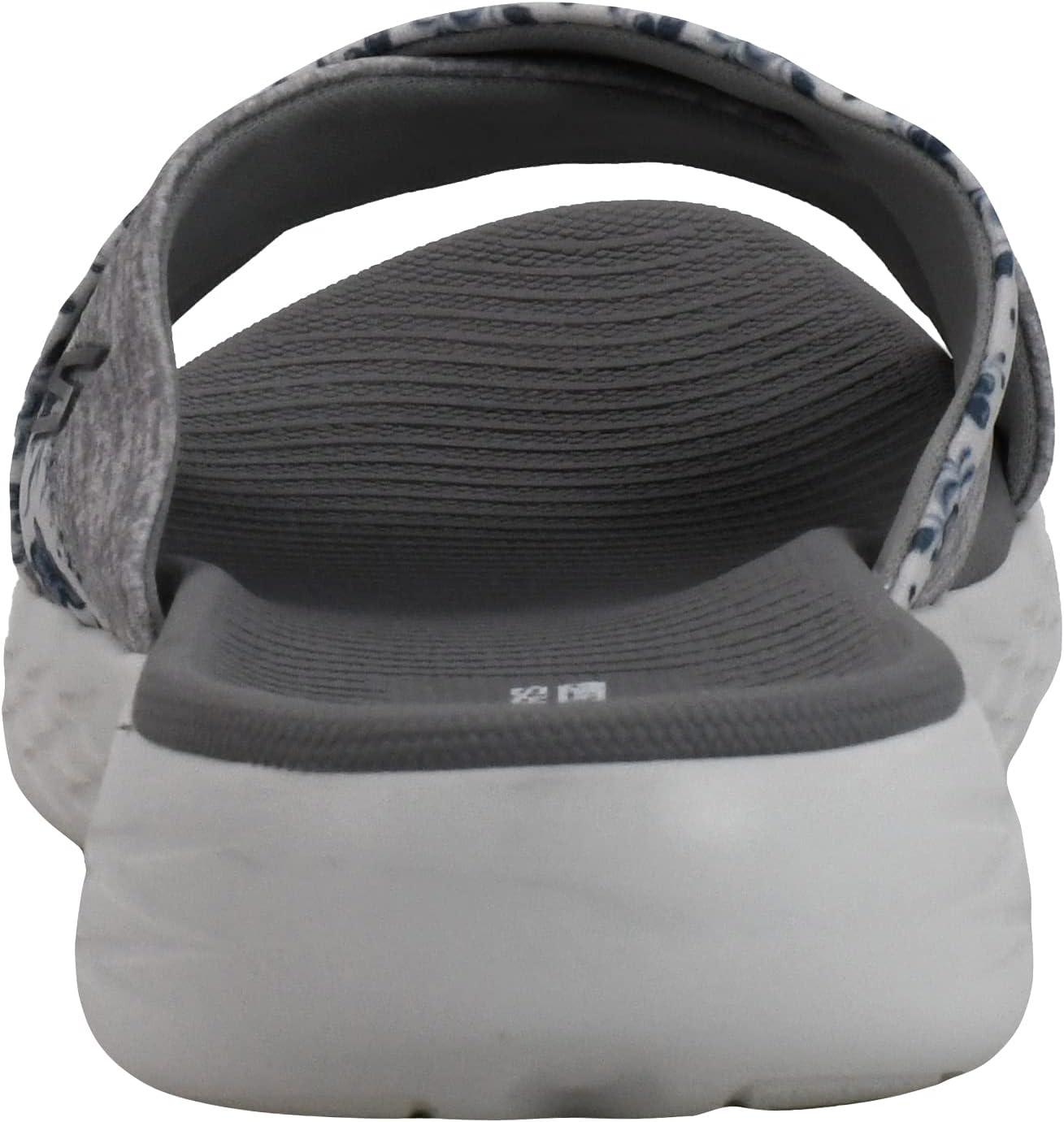 imageSkechers womens Onthego 600 Glistening Metallic Mesh Slide SandalsWhiteGray