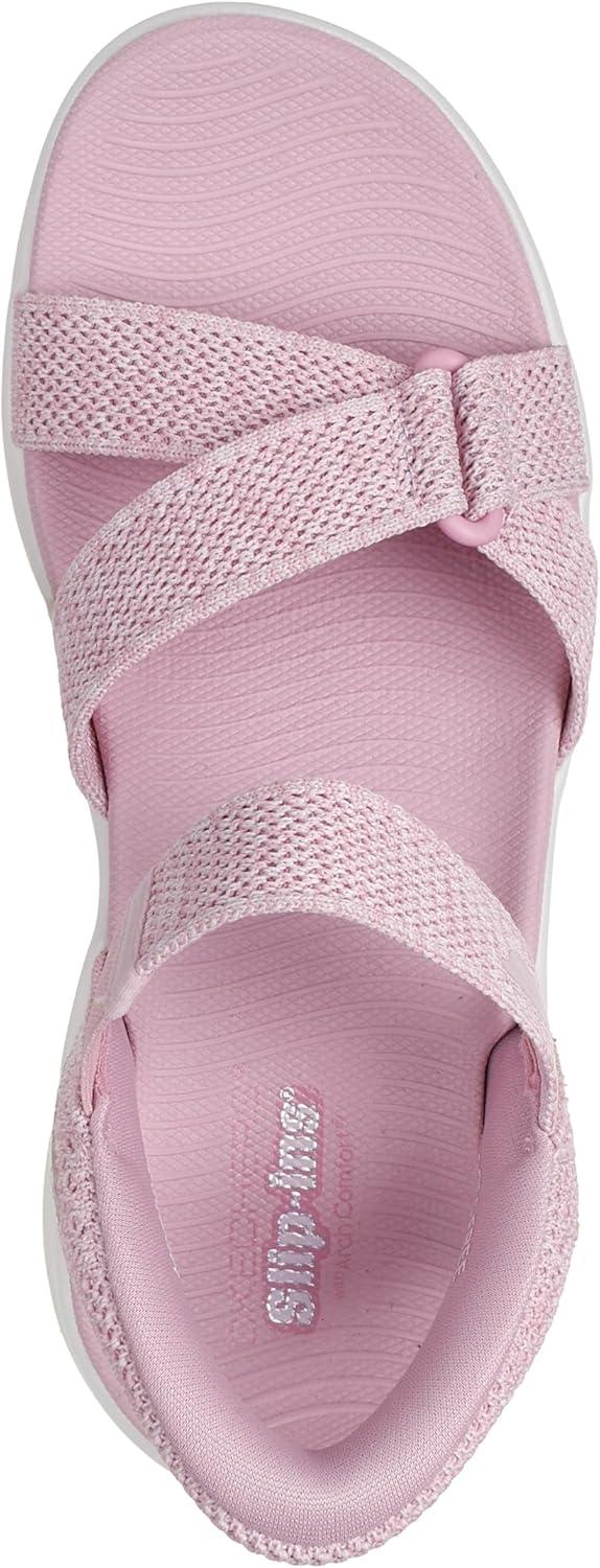 imageSkechers womens Onthego Massage Fit Sandal Hands Free Slipins WHeathered KnitPink
