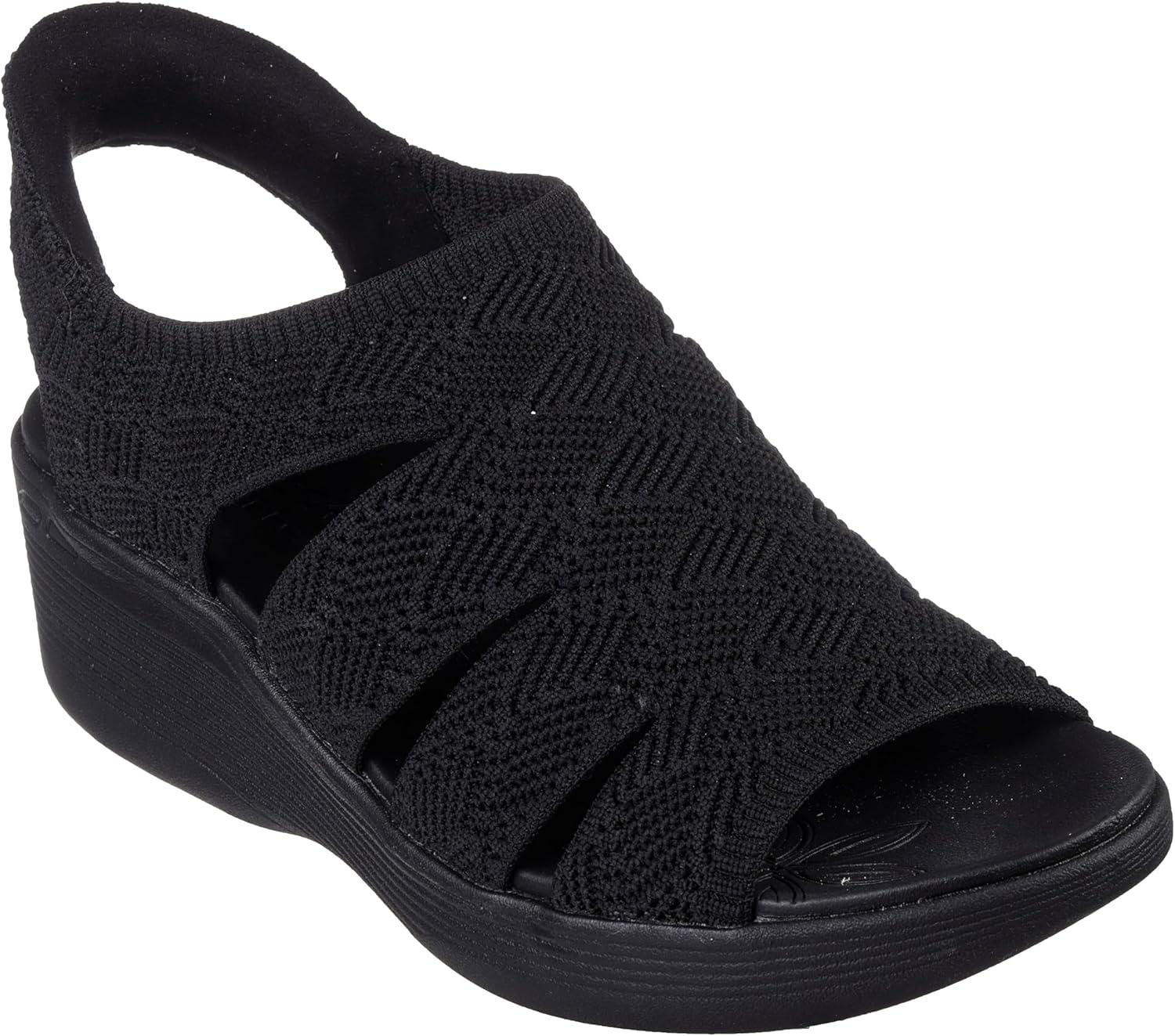 imageSkechers womens Pierlite Memory MakerWedge SandalBlackBlack