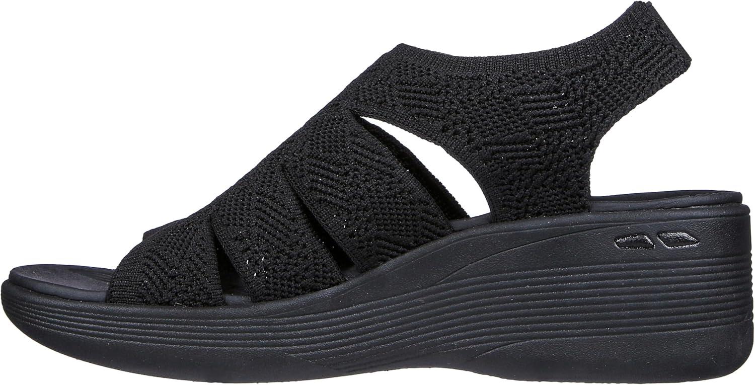imageSkechers womens Pierlite Memory MakerWedge SandalBlackBlack