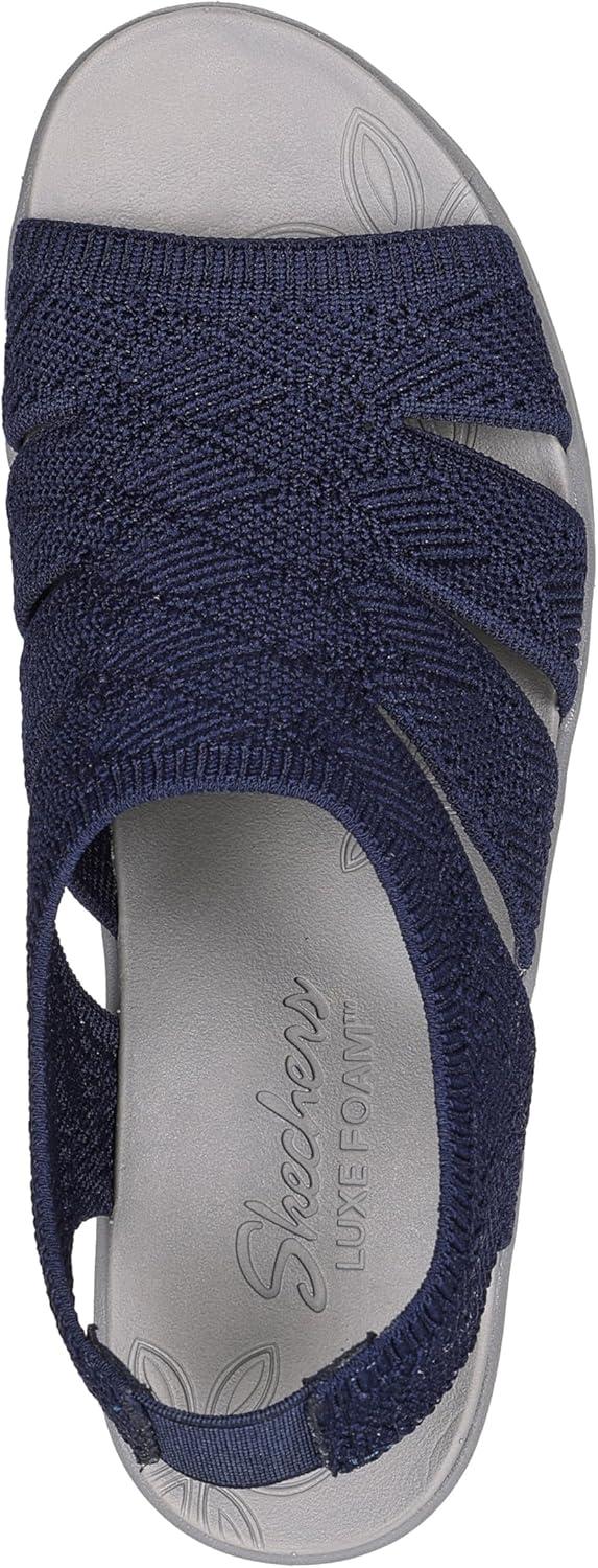imageSkechers womens Pierlite Memory MakerWedge SandalNavy