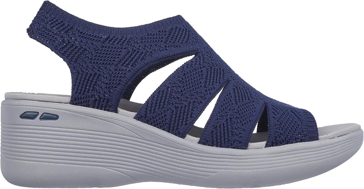 imageSkechers womens Pierlite Memory MakerWedge SandalNavy