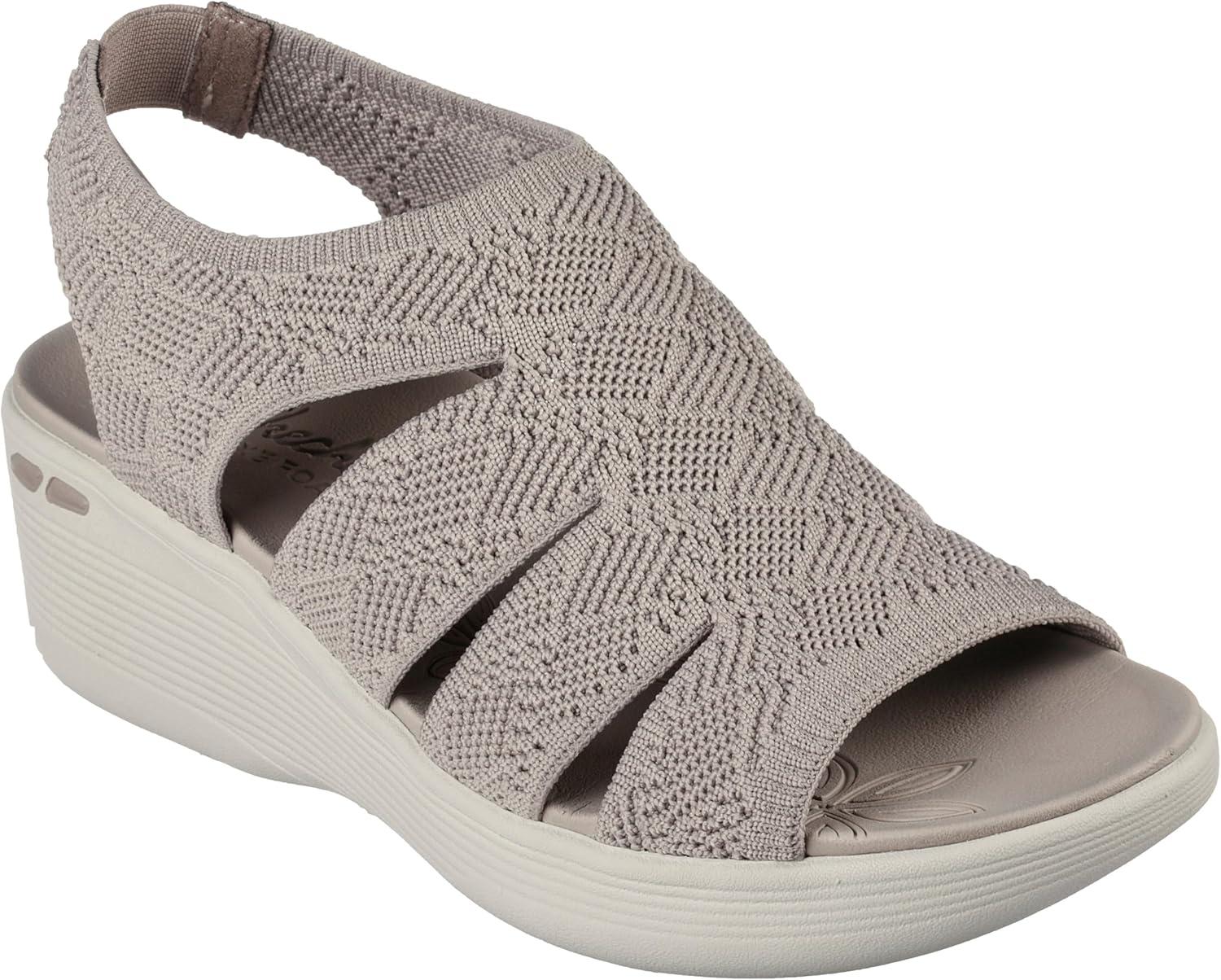 imageSkechers womens Pierlite Memory MakerWedge SandalTaupe