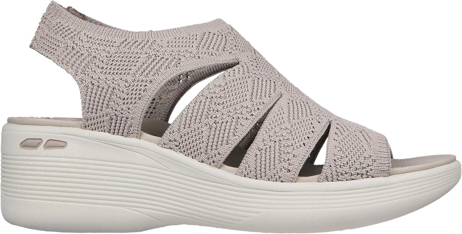 imageSkechers womens Pierlite Memory MakerWedge SandalTaupe