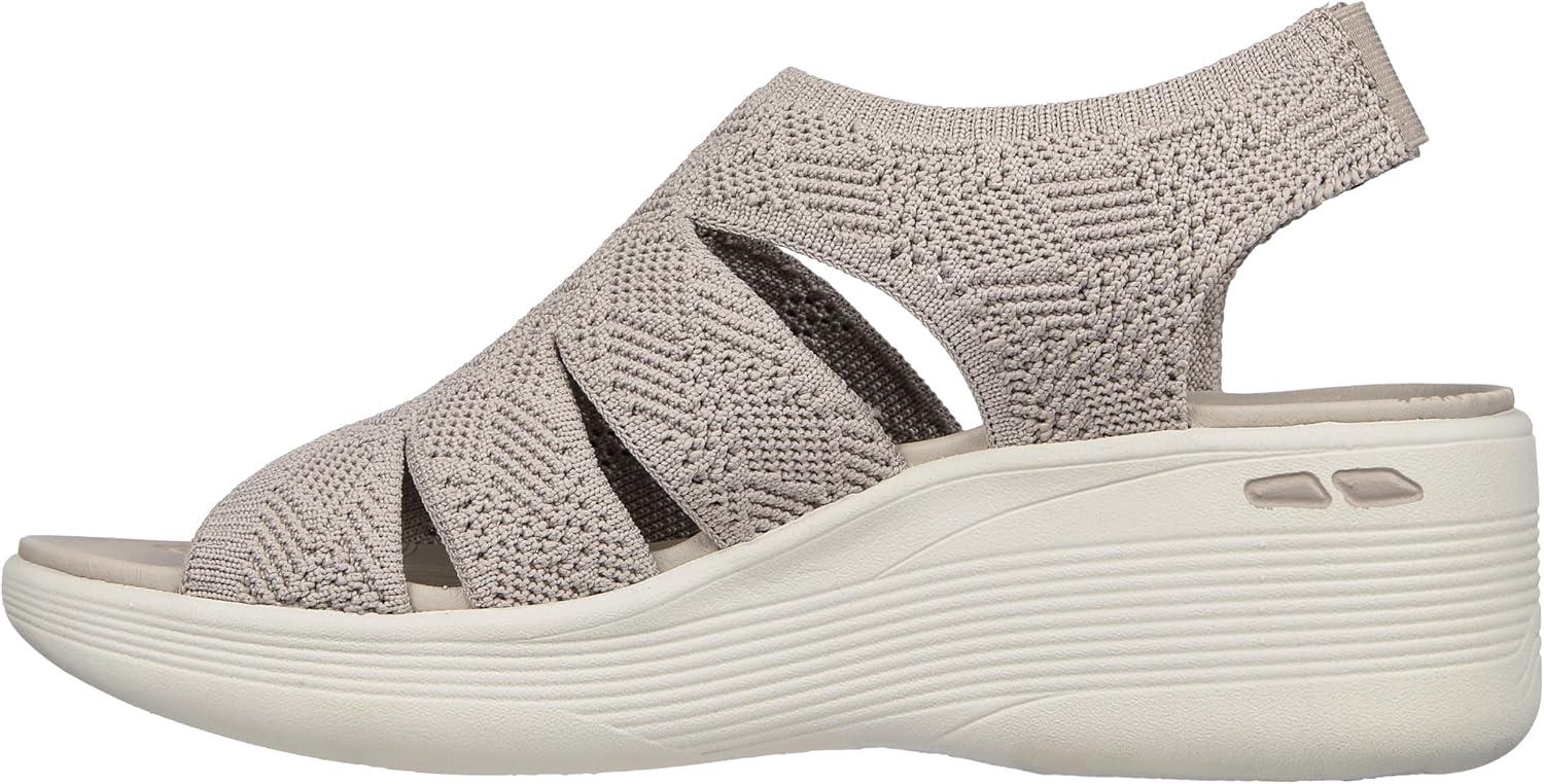 imageSkechers womens Pierlite Memory MakerWedge SandalTaupe