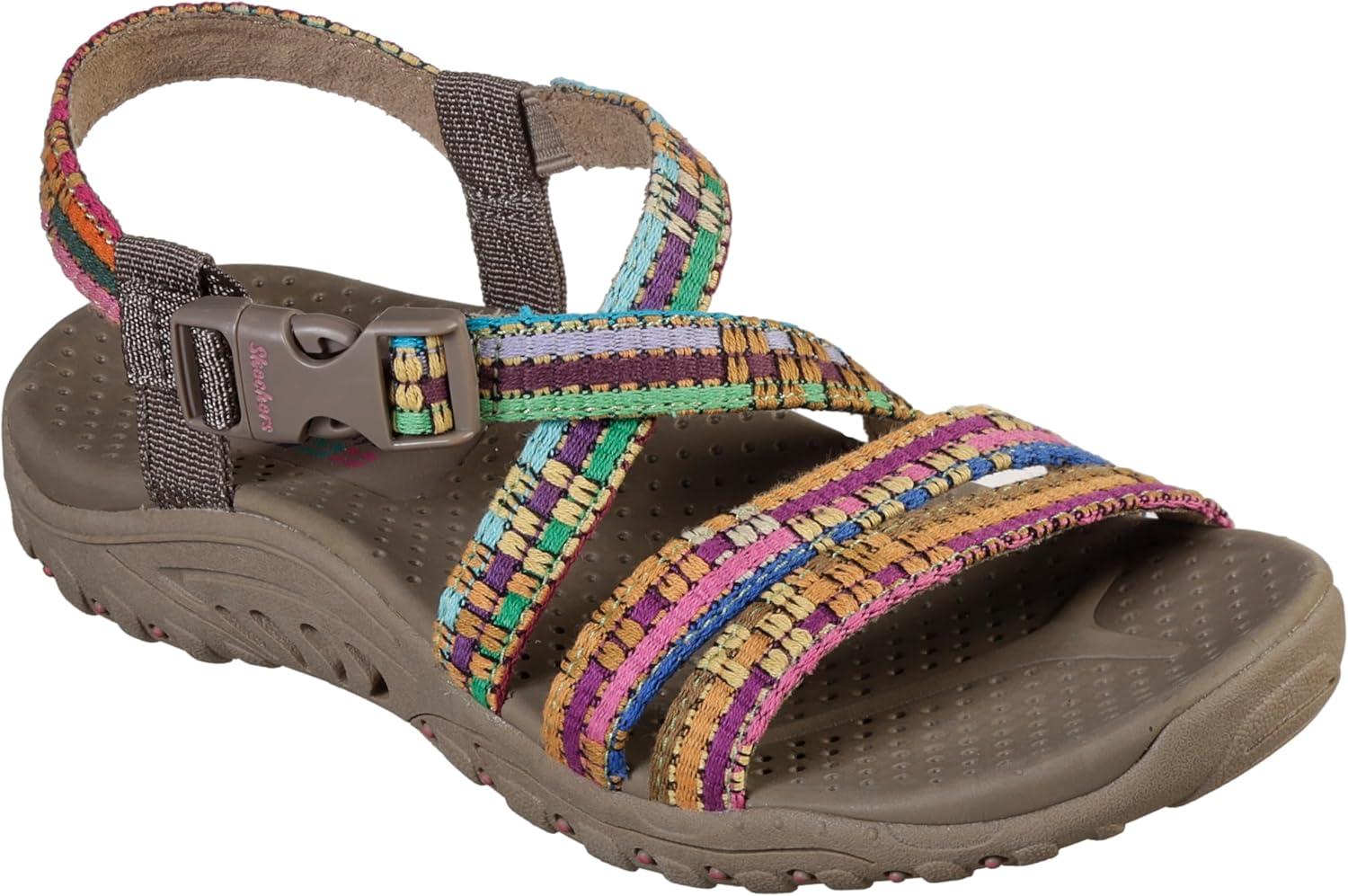 imageSkechers womens Reggae Sew Me Boho Woven Strappy SlingbackTaupe Multi