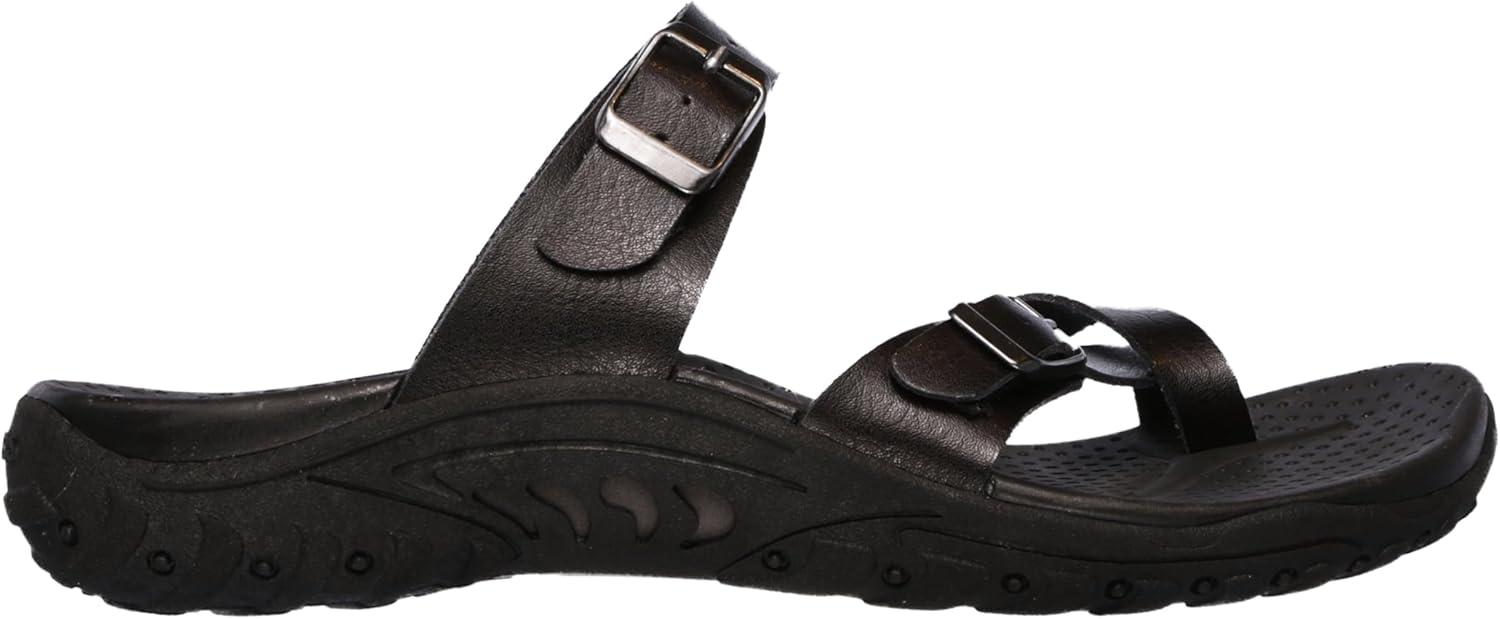 imageSkechers womens Reggaecarribean Double Buckle Toe Thong SlideBlack