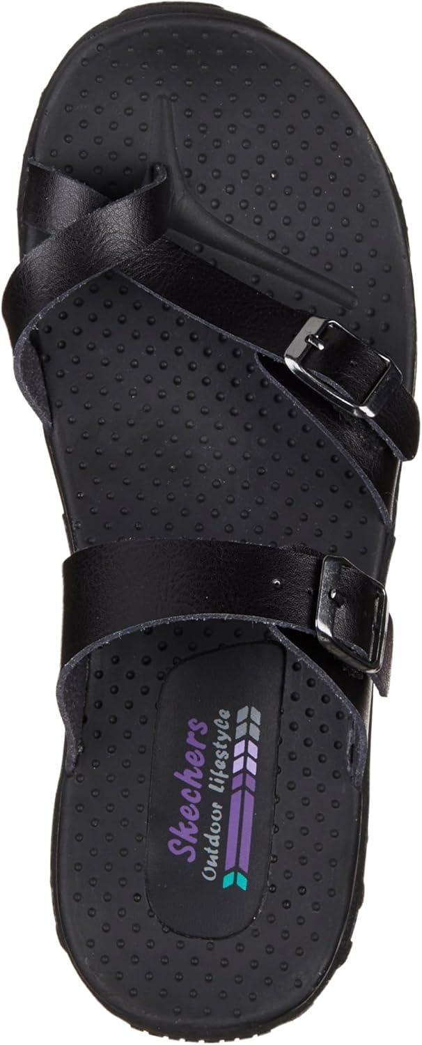 imageSkechers womens Reggaecarribean Double Buckle Toe Thong SlideBlack