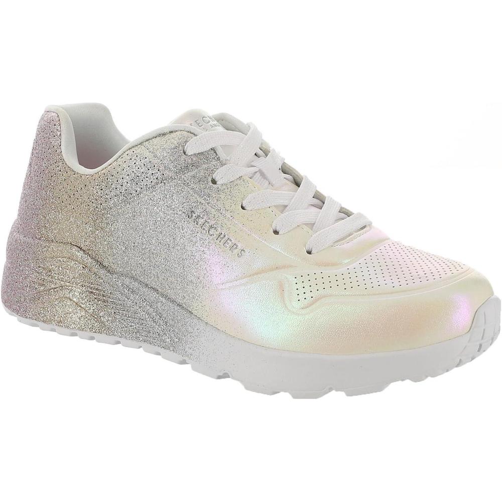 imageSkechers Girls Uno LiteMetallic ShimmersWhiteMulti