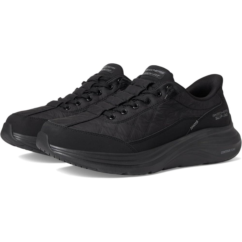imageSkechers Mens Contour Foam Cozy Fit Hands Free SlipinBlackBlack