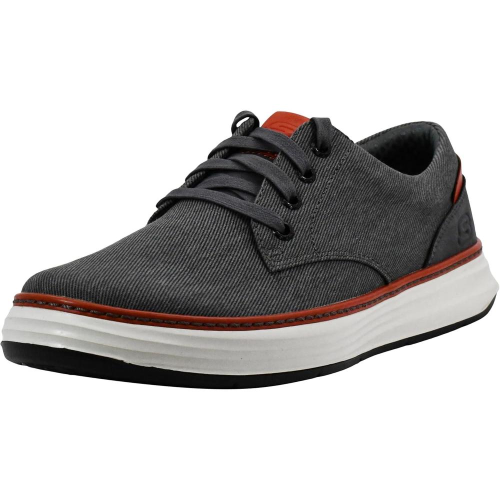 imageSkechers Mens Ederson Moreno Canvas Oxford ShoeCharcoalOrange