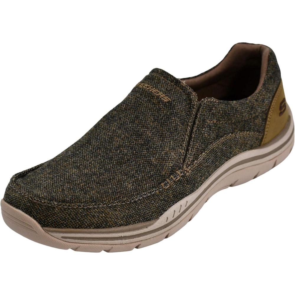 imageSkechers Mens Expected Avillo RelaxedFit SlipOn LoaferLight Brown