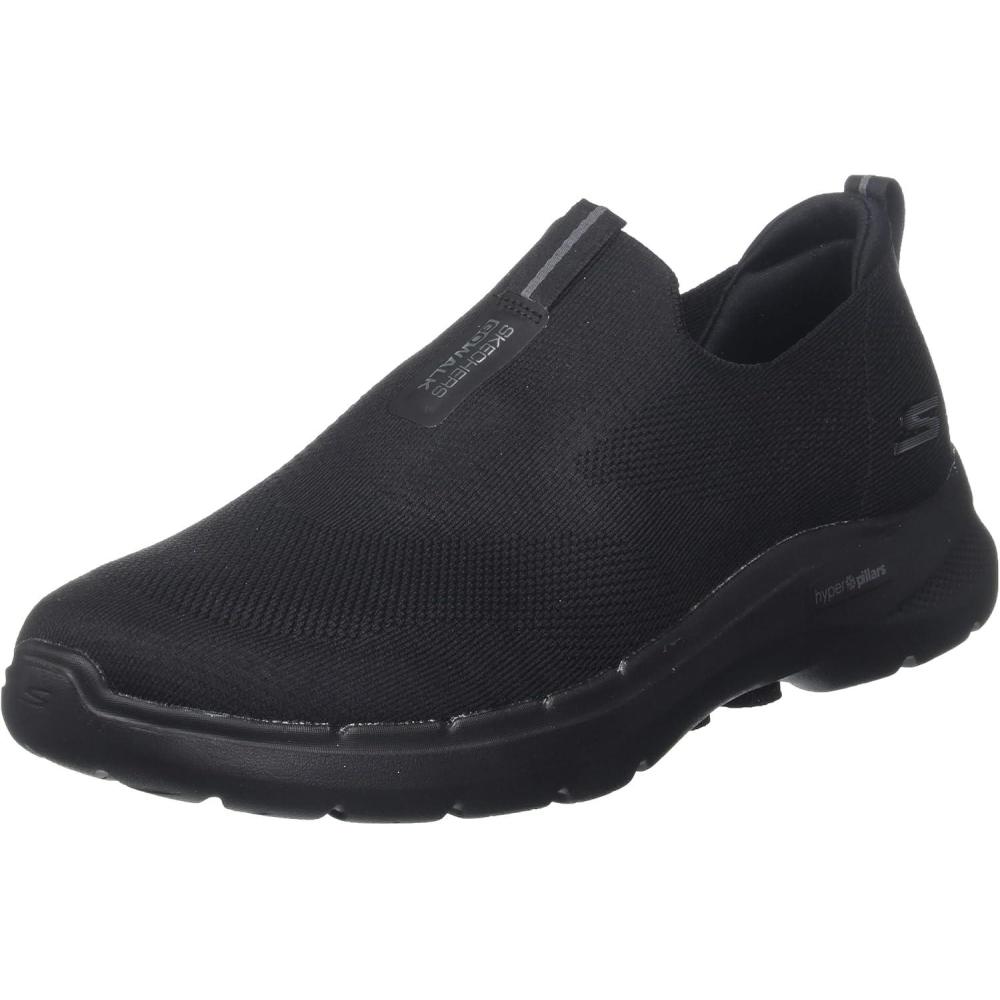 imageSkechers Mens Gowalk 6 Stretch Fit Slipon Athletic Performance Walking ShoeBlack