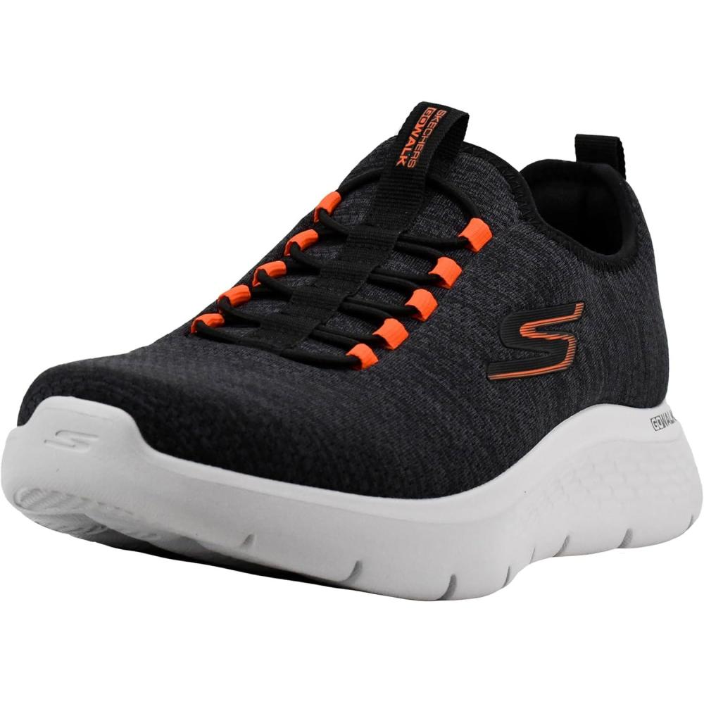 imageSkechers Mens Gowalk Flex SlipOn Walking ShoesCharcoalOrange