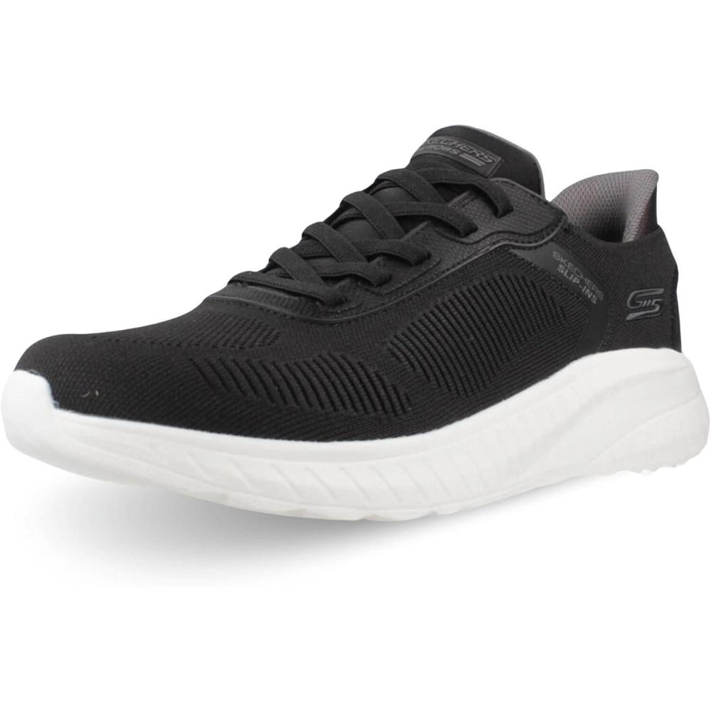 imageSkechers Mens Hands Free Slipins Squad Chaos Solid StepBlackWhite