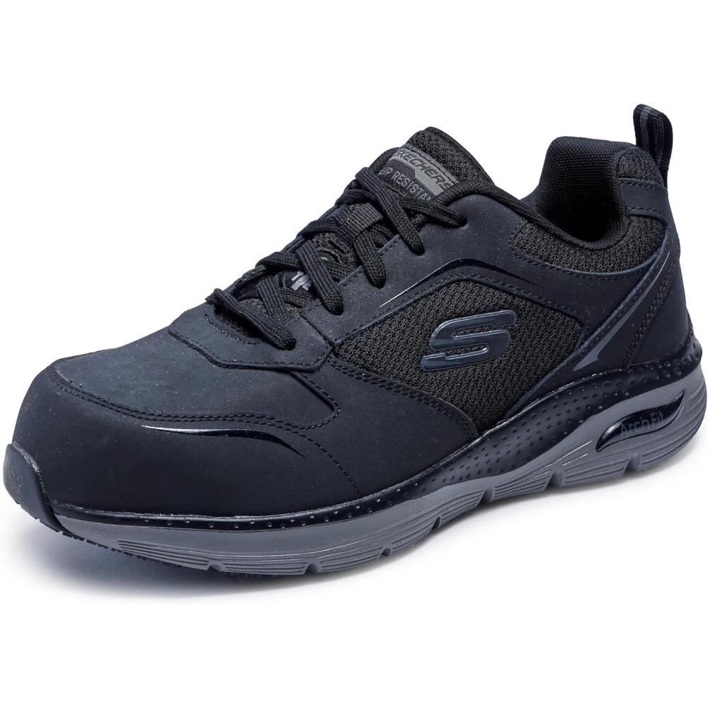 imageSkechers Mens Lace Up Safety Arch Fit Sr Comp ToeBlackCharcoal