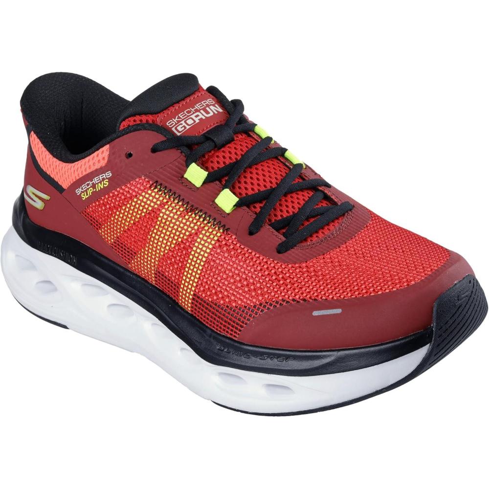 imageSkechers Mens Max Cushioning Glide Step Aberdeen Hands Free SlipinsRedBlack