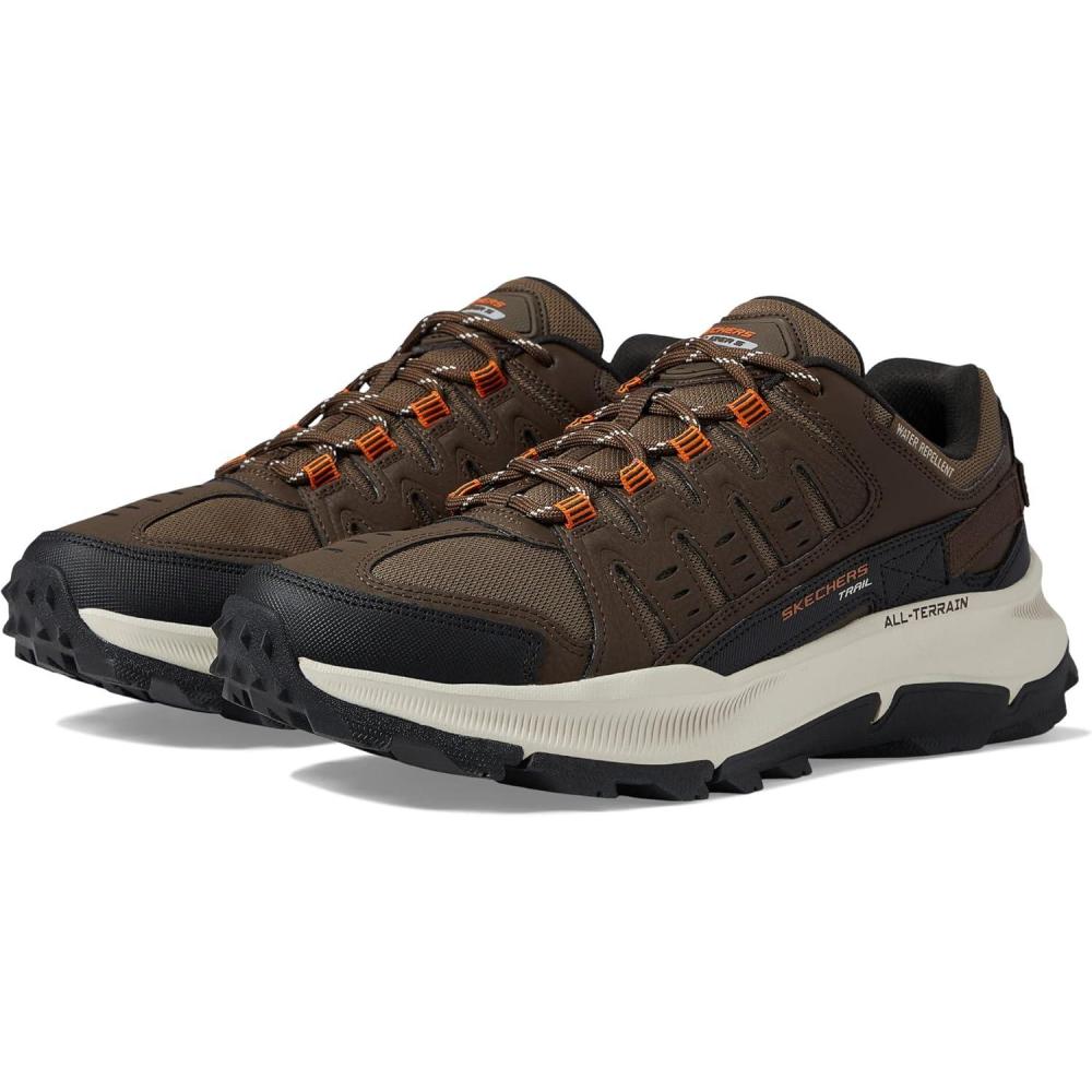 imageSkechers Mens Summits Hight Range Slipin SneakerBrown Leather Mesh Orange Trim