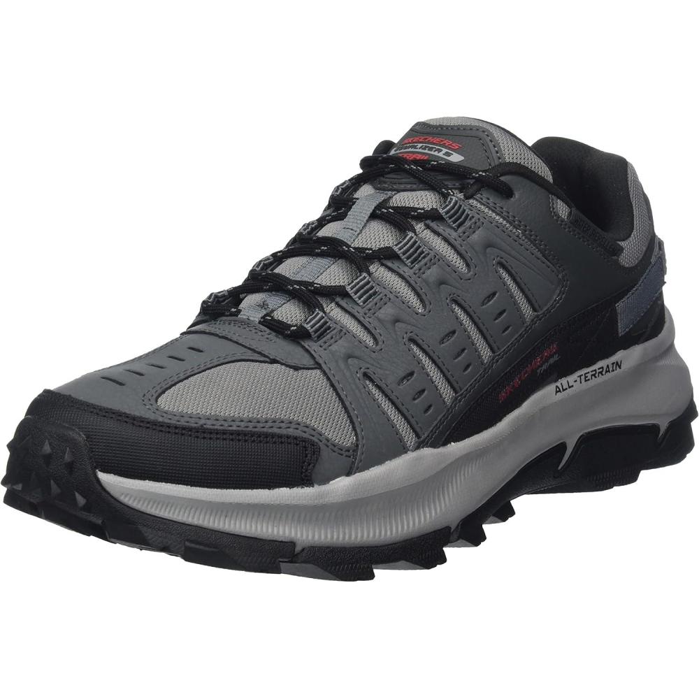imageSkechers Mens Summits Hight Range Slipin SneakerCharcoal Leather Mesh Black Trim