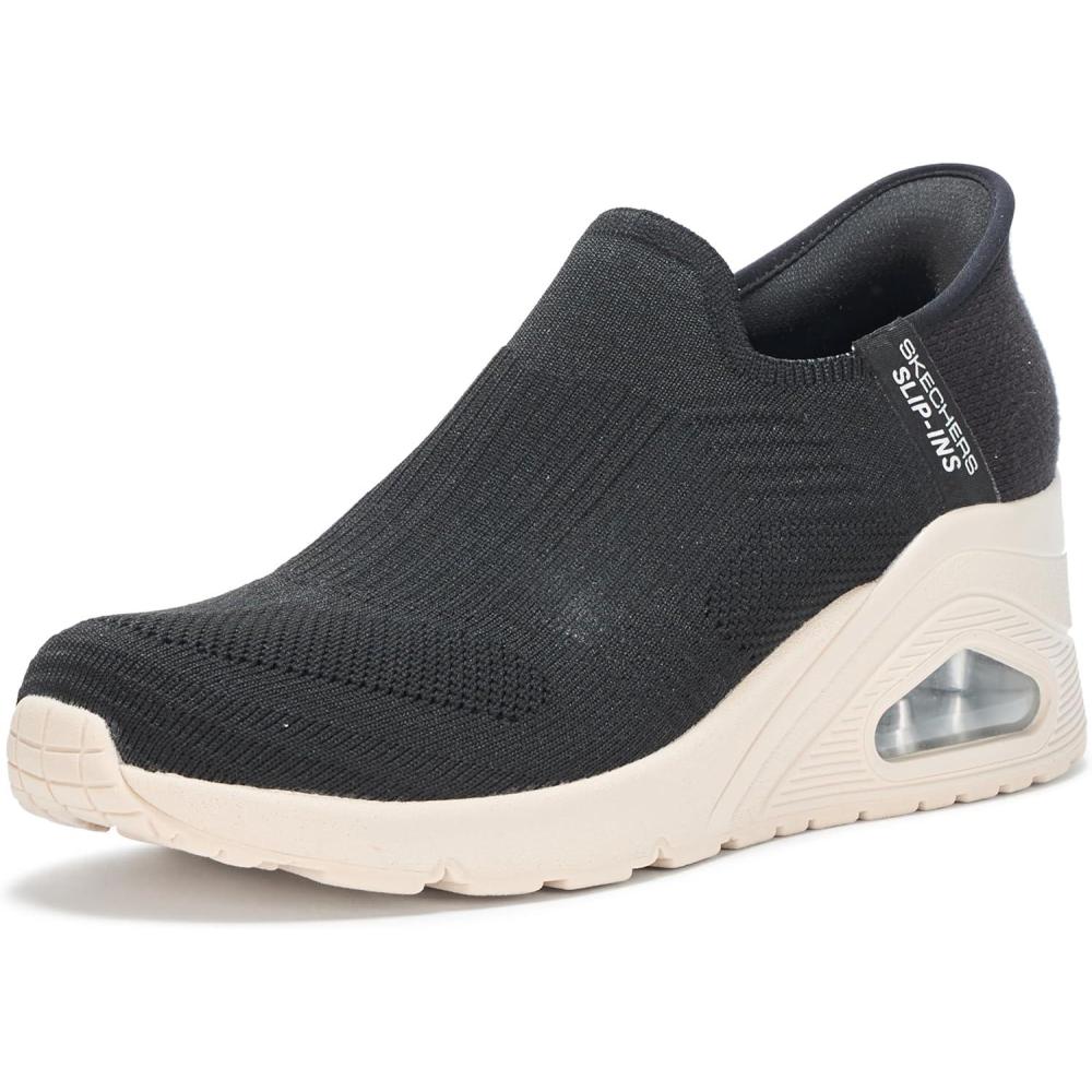imageSkechers Womens AWedge Crecent Hands Free SlipinsBlack Knit