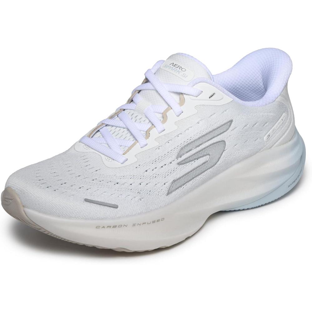 imageSkechers Womens Aero Spark Hands Free Slipins SneakerWhiteSilverLight Blue
