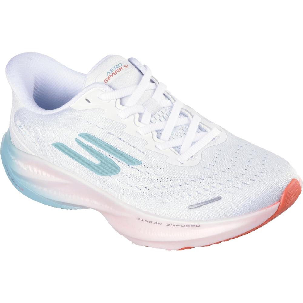 imageSkechers Womens Aero Spark Hands Free Slipins SneakerWhiteTurquoisePink