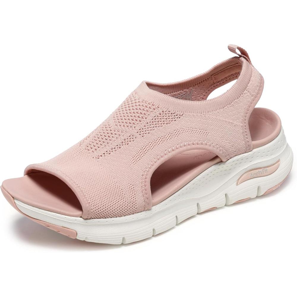 imageSkechers Womens Arch Fit City Catch Womens Knit SlipOn SandalsBlush