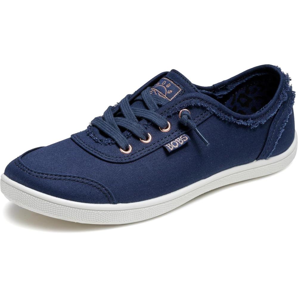 imageSkechers Womens Bobs B Cute Sneaker  Memory Foam Flexible Outsole Lightweight Vegan ShoesNavy