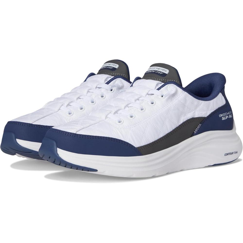 imageSkechers Womens Contour Foam Hands Free SlipIns WhiteNavy 95