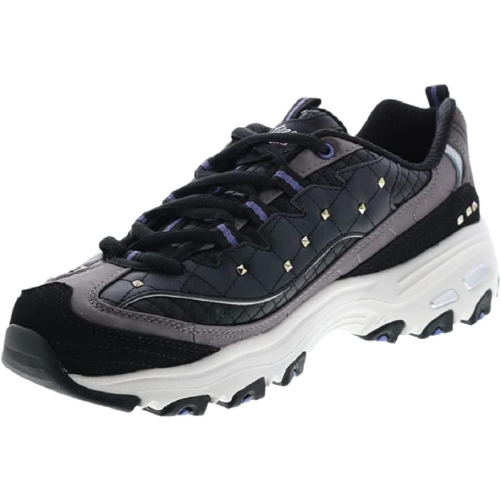 imageSkechers Womens DLites Fresh Start Memory Foam Laceup SneakerBlack Wht Multi