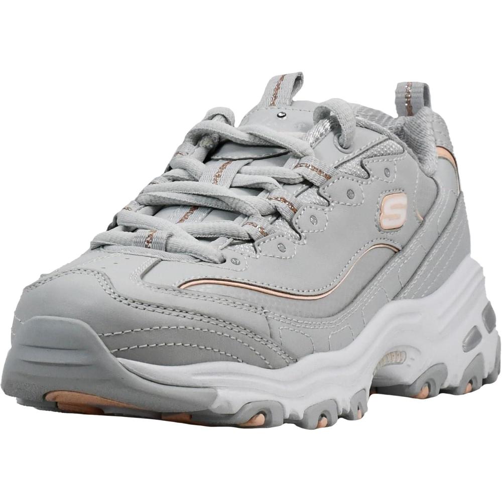 imageSkechers Womens DLites Fresh Start Memory Foam Laceup SneakerGrey