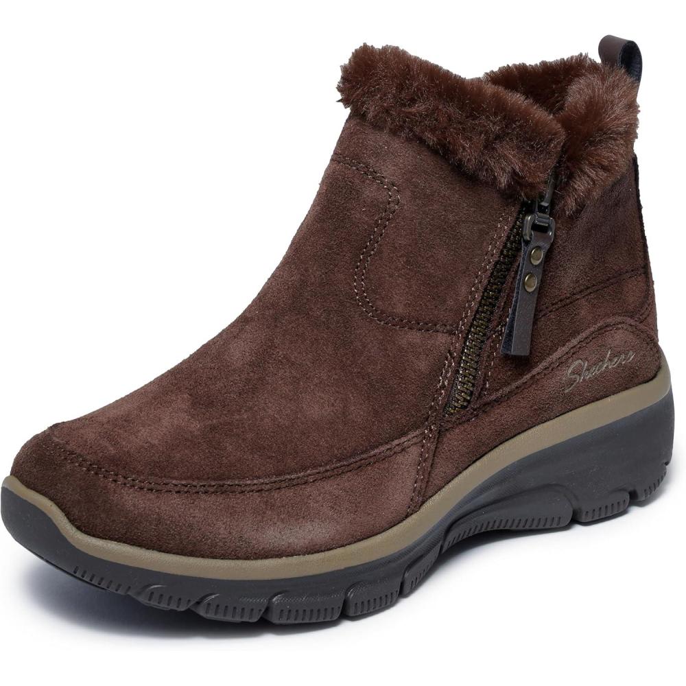imageSkechers Womens Easy Going Cool Zip BootsChocolate