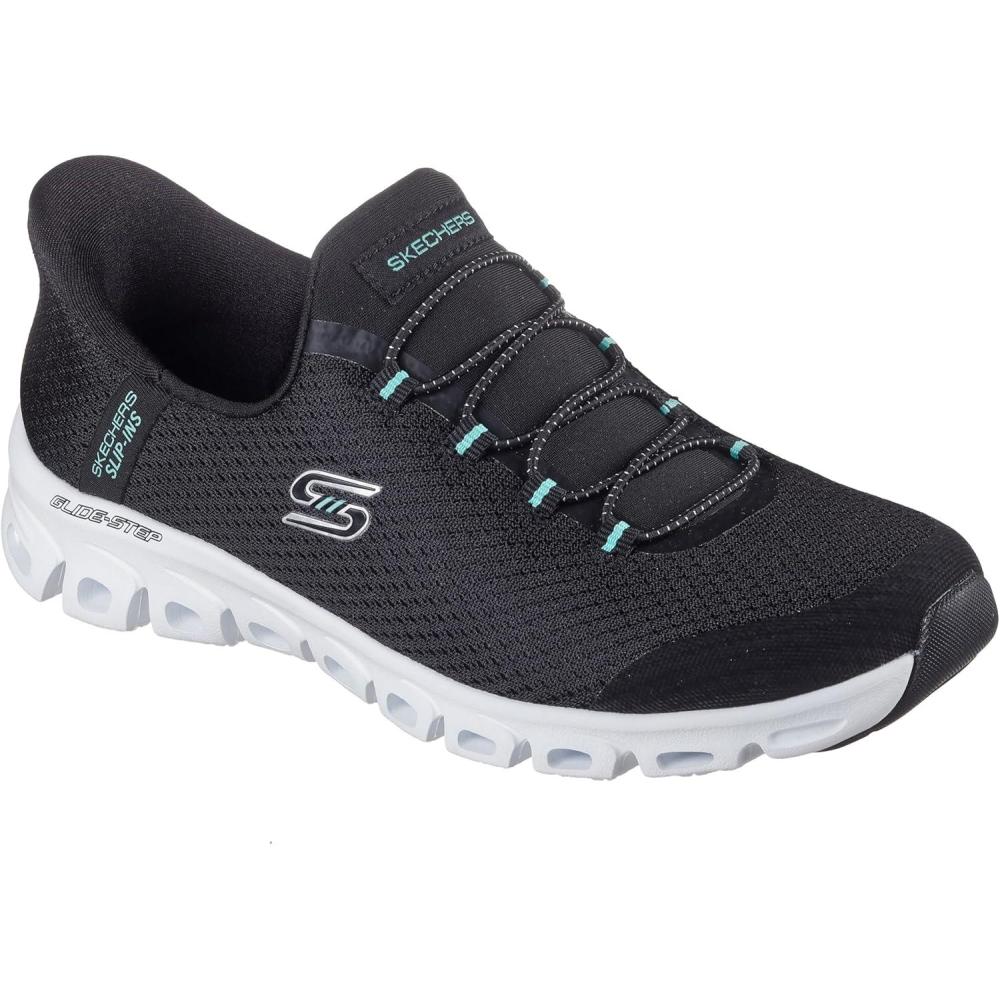 imageSkechers Womens GlideStep Pursuit Hands Free SlipinsBktqblackTurquoise